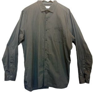 Tommy Bahama Mens Pima Cotton Button‎ Dress Shirt Size L Flip Cuff Career Preppy